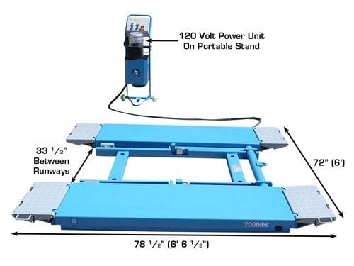 Atlas 7K-Kwik-Bay Portable Mid-Rise 7,000 lb. Capacity Scissor Lift ATEATTD-7K-KWIK-FPD
