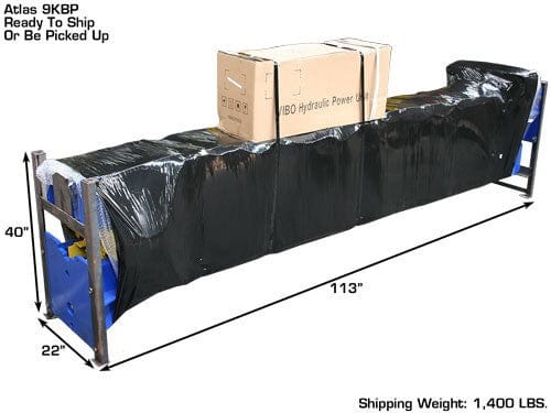 Atlas 9kbp 2 post lift shipping dimensions