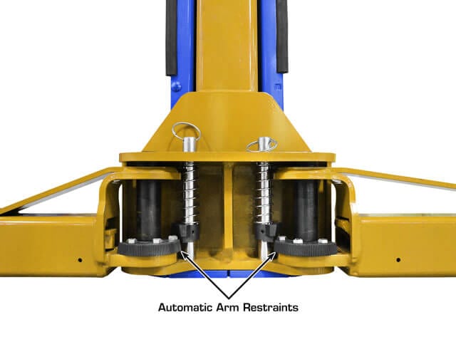 atlas pvl10 2 post lift cradle with auto arm restraints