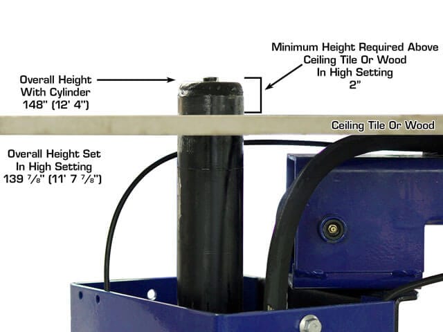 atlas pvl10 cylinder height for variable lift