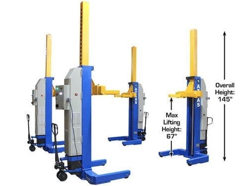 ATLAS 74,000 LB. ALI Certified Battery Powered Mobile Column Lift System ATEML-4034BC