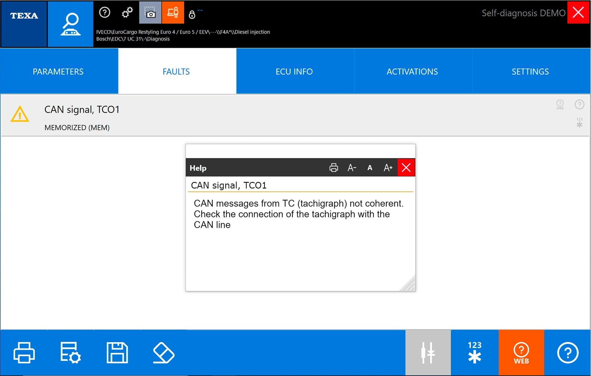 TEXA CAR SOFTWARE SCREENSHOT CAN SIGNAL TCO1