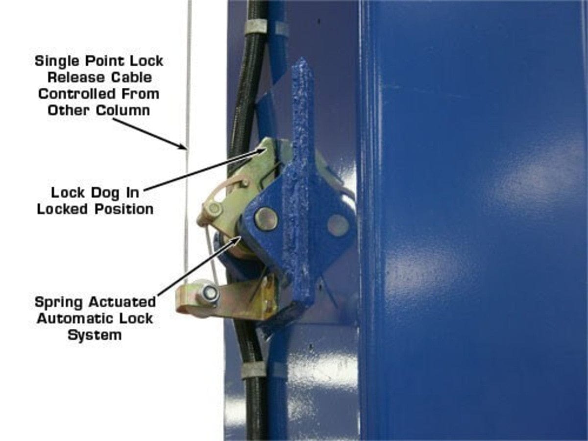 atlas two post lift with single point lock release