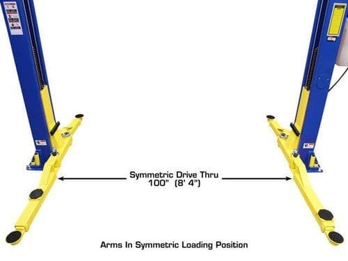 atlas 9koh 2 post lift symmetric drive thru measurements