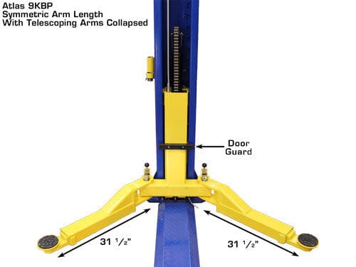 atlas 9kbp 2 post lift chain over drive lift