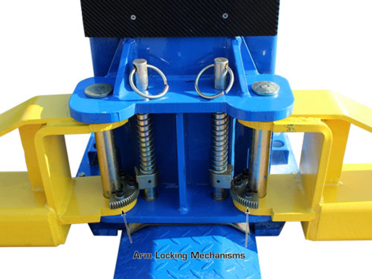 Automatic arm restraint system on the Atlas BP12000X lift
