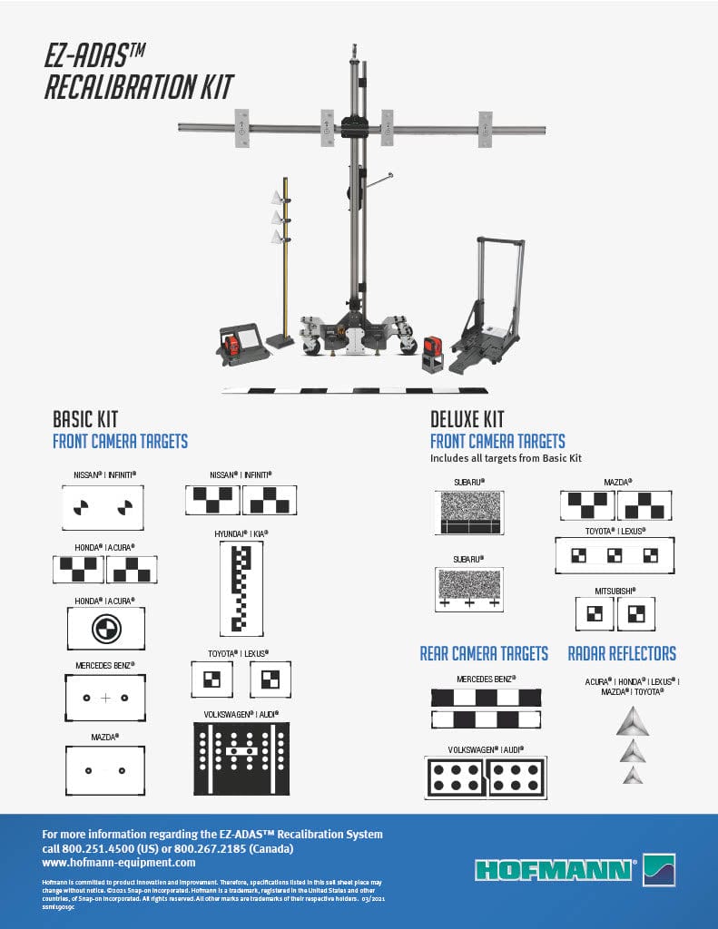 ez-adas calibration kit included targets