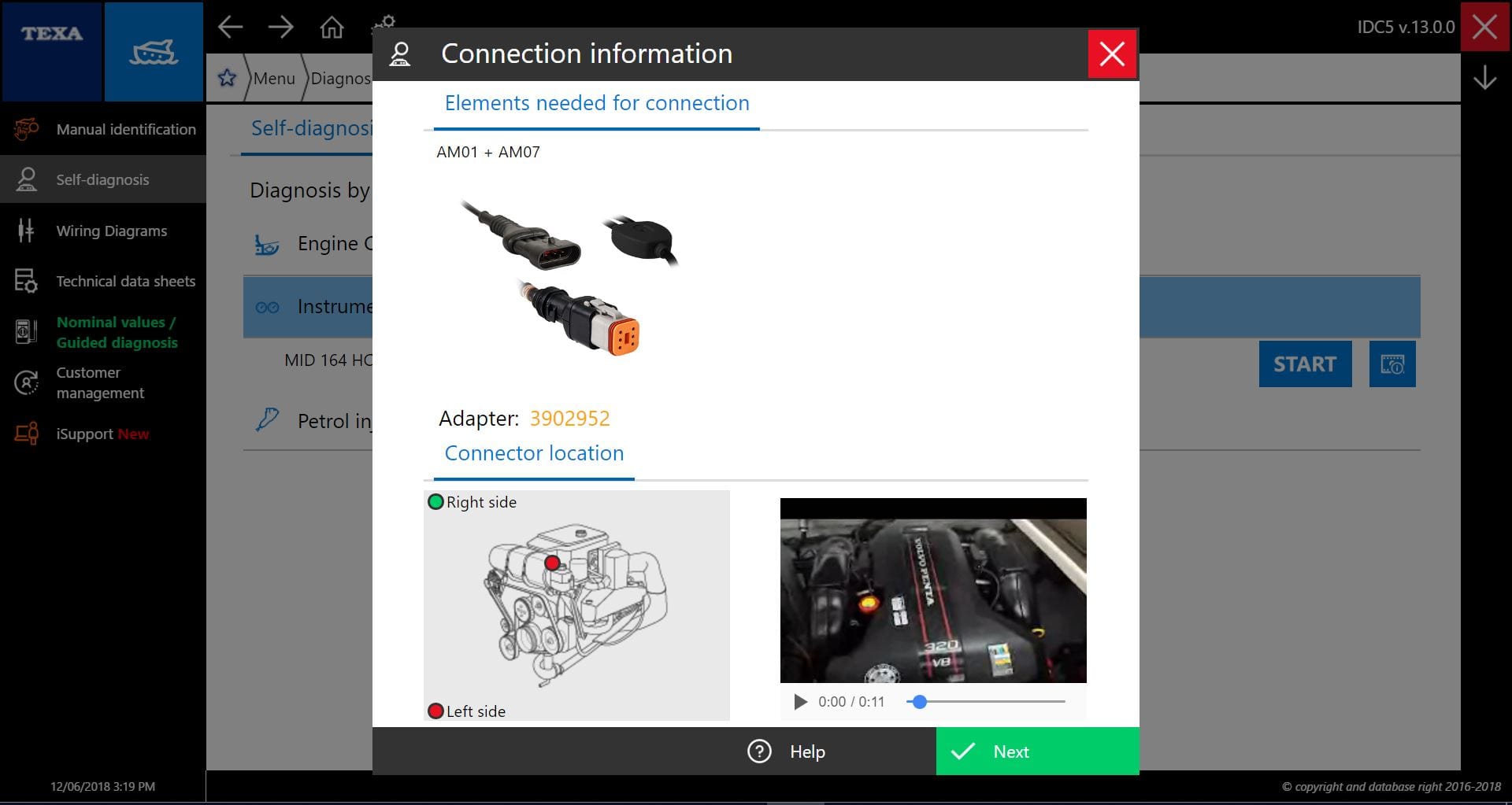 TEXA MARINE SCREENSHOT AM01 AM07 CONNECTOR LOCATOR