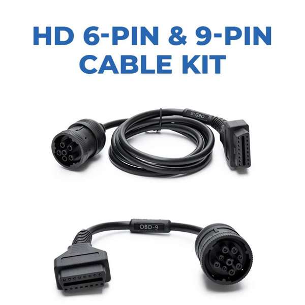 HD 6-pin and 9-pin cable kit on a white background