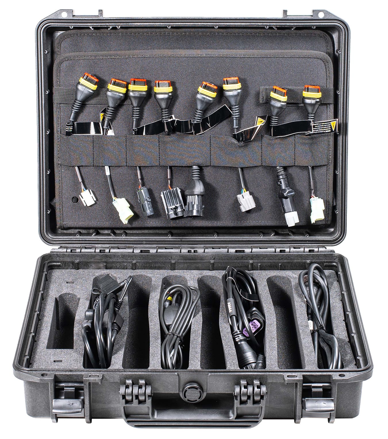 TEXA S04994 Marine Basic Case containing 12 genuine TEXA marine diagnostic cables for Honda, Mercury, Yamaha, Volvo Penta, Suzuki and other marine engines