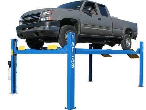 truck on vehicle service lift