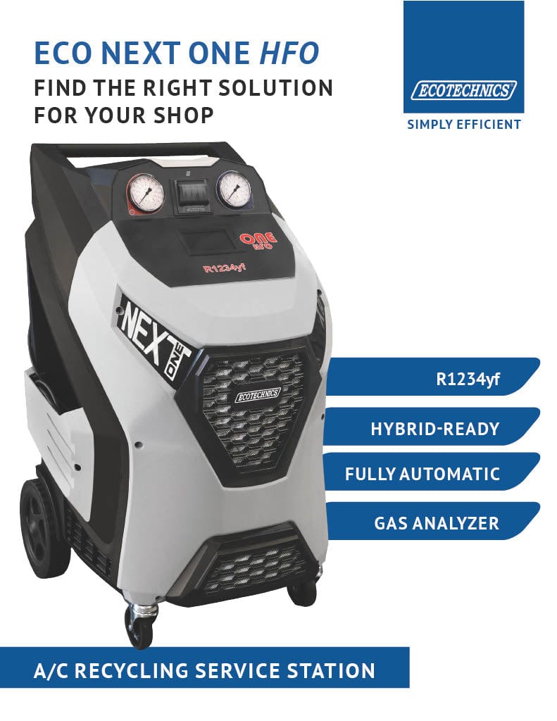 EcoTechnics ECO NEXT ONE HFO EEAC830B | Automatic R-1234yf A/C Service Station