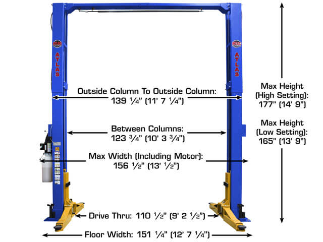 ATLAS Platinum PVL12 ALI Certified 12,000 lb Overhead Lift ATEAP-PVL12-FPD