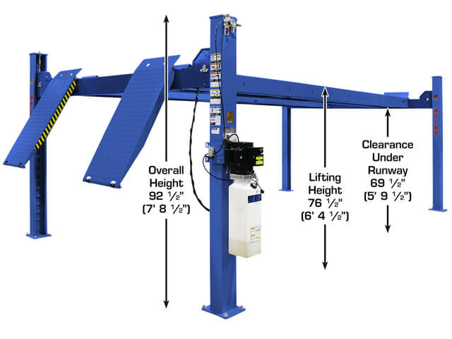 ATLAS Platinum PVL14 ALI Certified 14,000 lb 4 Post Lift ATEAP-PVL14-FPD