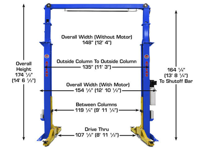 Platinum PVL15 15,000 lb Heavy Duty 2-Post Lift ATEAP-PVL15-FPD