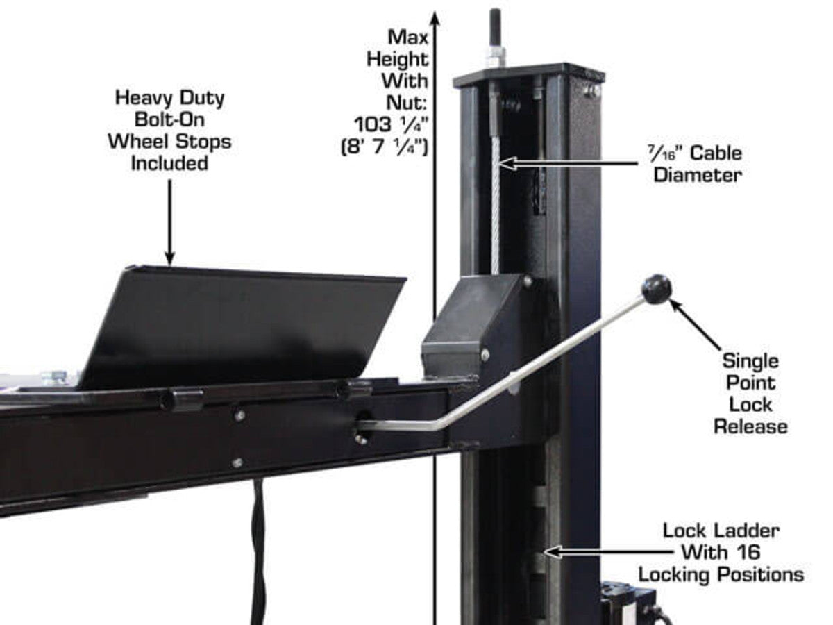 ATLAS Apex 9 ALI Certified 9,000 lb 4-Post Lift ATEAPEX9-FPD