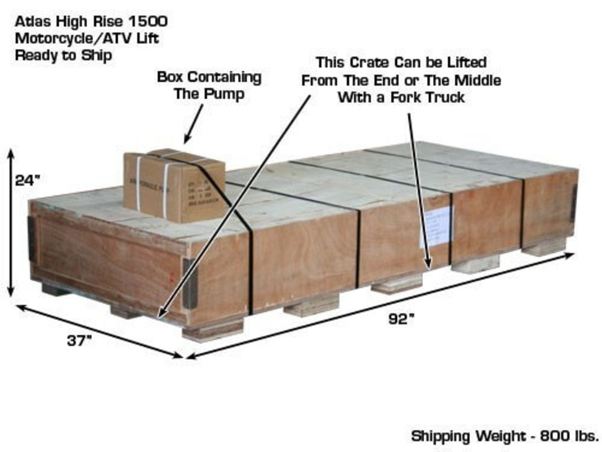 ATLAS HI-RISE 1500 Motorcycle/ATV Lift ATEHT1005-KIT-FPD