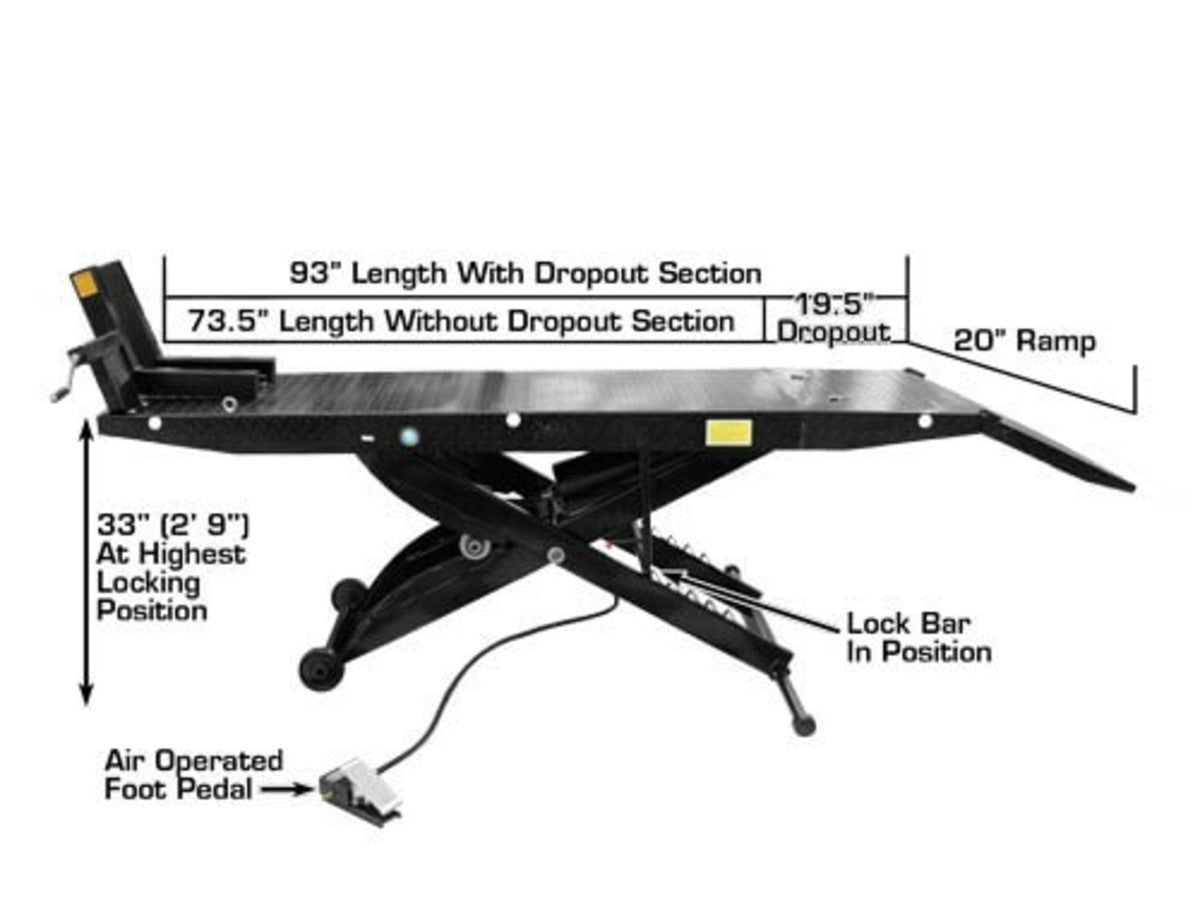 ATLAS Cyclelift Air Operated 1,000 lb. Capacity Motorcycle Lift ATEHT-CYCLELIFT-FPD