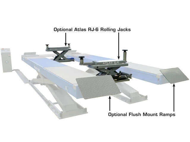 Atlas Equipment 12AWFSL Alignment Scissor Lift and RJ-6 Rolling Jacks Combo ATEATTD-12AWFSL-COMBO-FPD