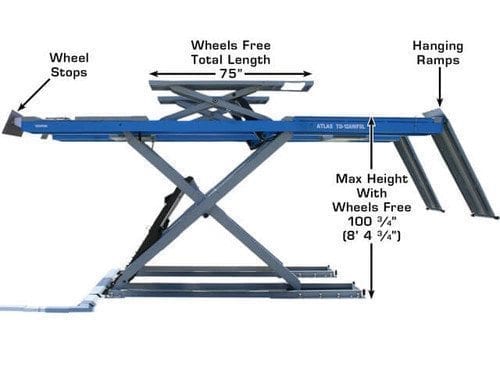 Atlas Equipment 12AWFSL Alignment Scissor Lift and RJ-6 Rolling Jacks Combo ATEATTD-12AWFSL-COMBO-FPD