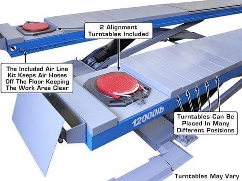 Atlas Equipment 12AWFSL Alignment Scissor Lift and RJ-6 Rolling Jacks Combo ATEATTD-12AWFSL-COMBO-FPD