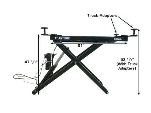 ATLAS 6MR Portable Mid-Rise 6,000 lb. Capacity Scissor Lift ATEATTD-6MR-FPD