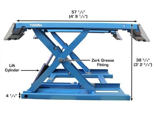 Atlas 7K-Kwik-Bay Portable Mid-Rise 7,000 lb. Capacity Scissor Lift ATEATTD-7K-KWIK-FPD