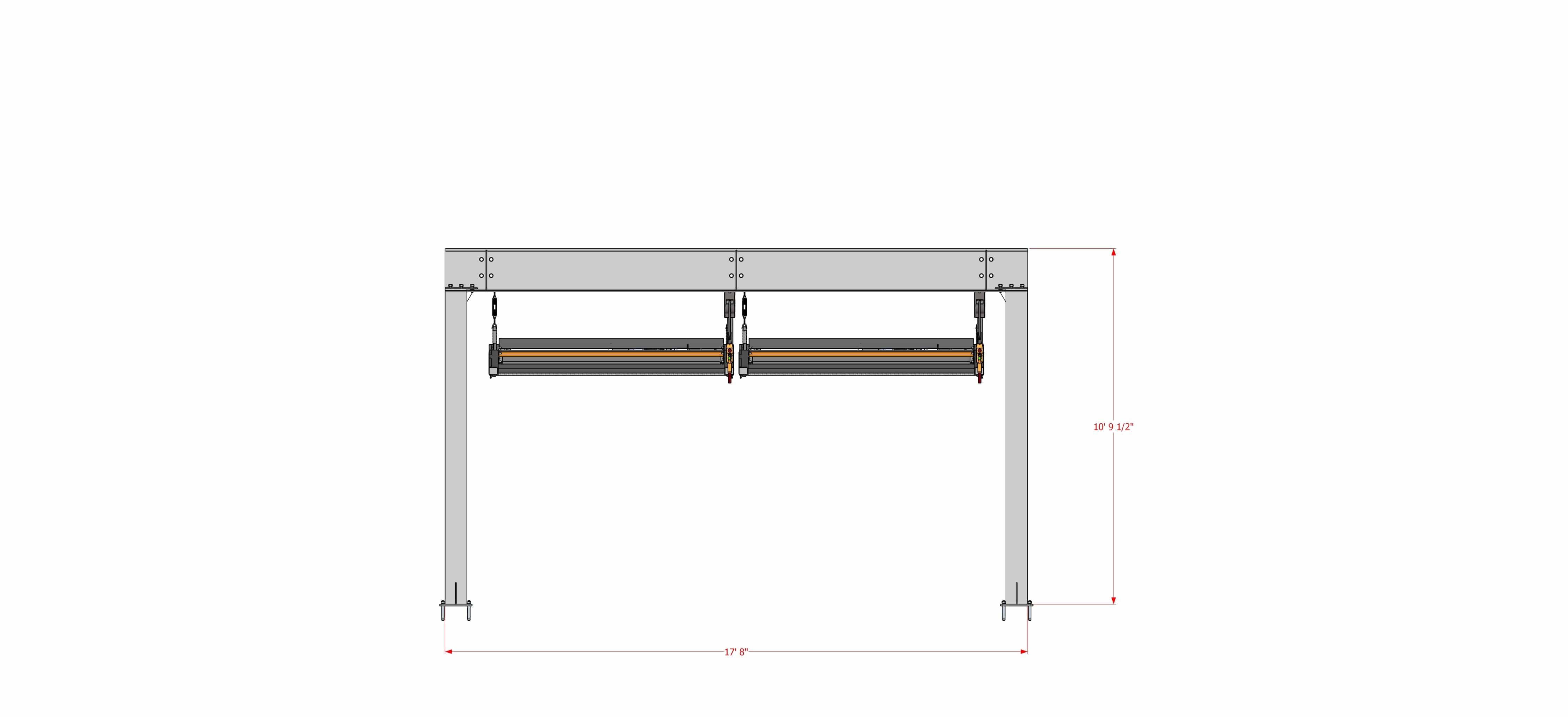 Measurement chart for suspended parking lift