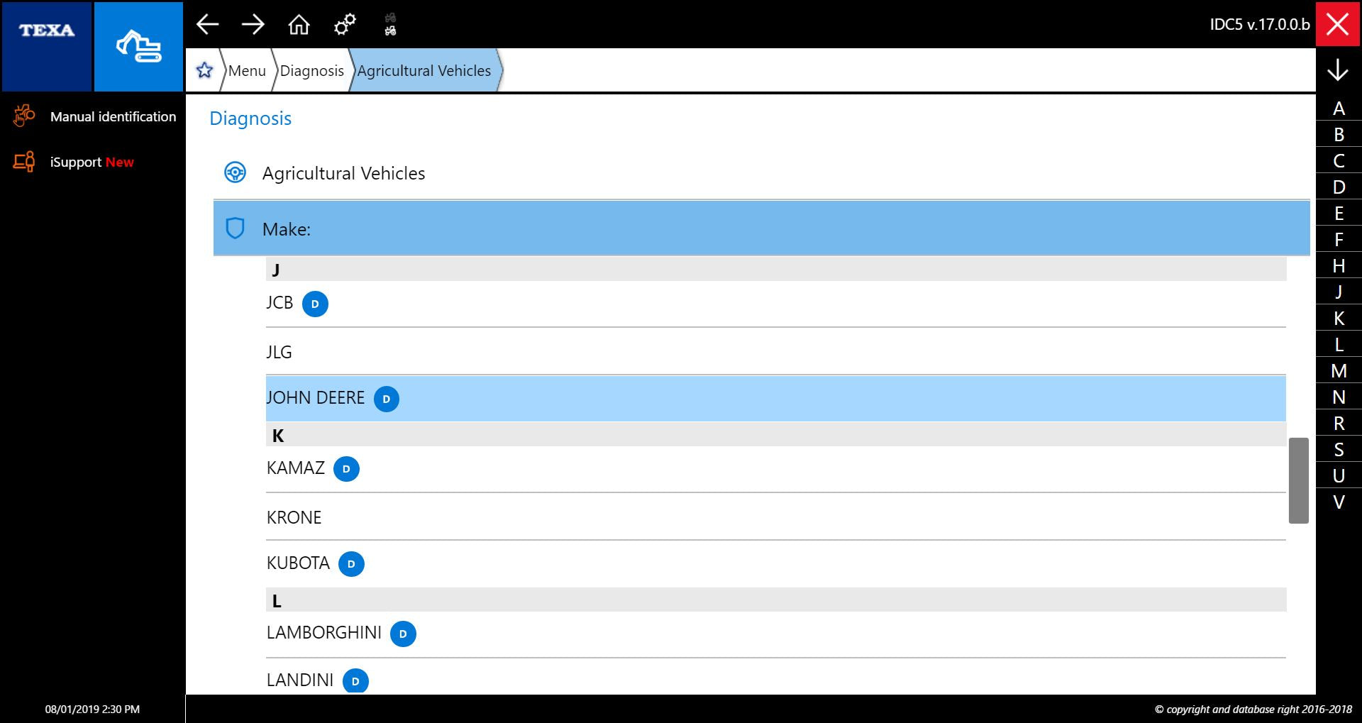 TEXA OHW AGRICULTURAL AG VEHICLES SCREENSHOT JOHN DEERE KUBOTA