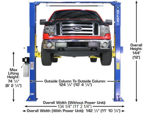 ATLAS PRO-9D 9,000 lb Overhead 2-Post Lift ATEXH-PRO-9D-FPD