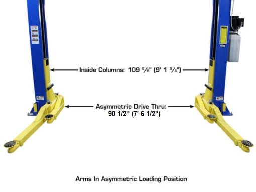 ATLAS PRO-9D 9,000 lb Overhead 2-Post Lift ATEXH-PRO-9D-FPD