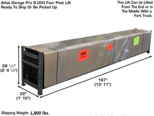 ATLAS PRO8000 4 Post Lift + RJ35 Sliding Jacks Combo ATEXH-PRO8-COMBO-FPD