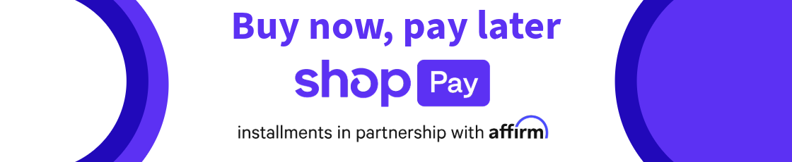 Shop Pay banner, installments in partnership with affirm