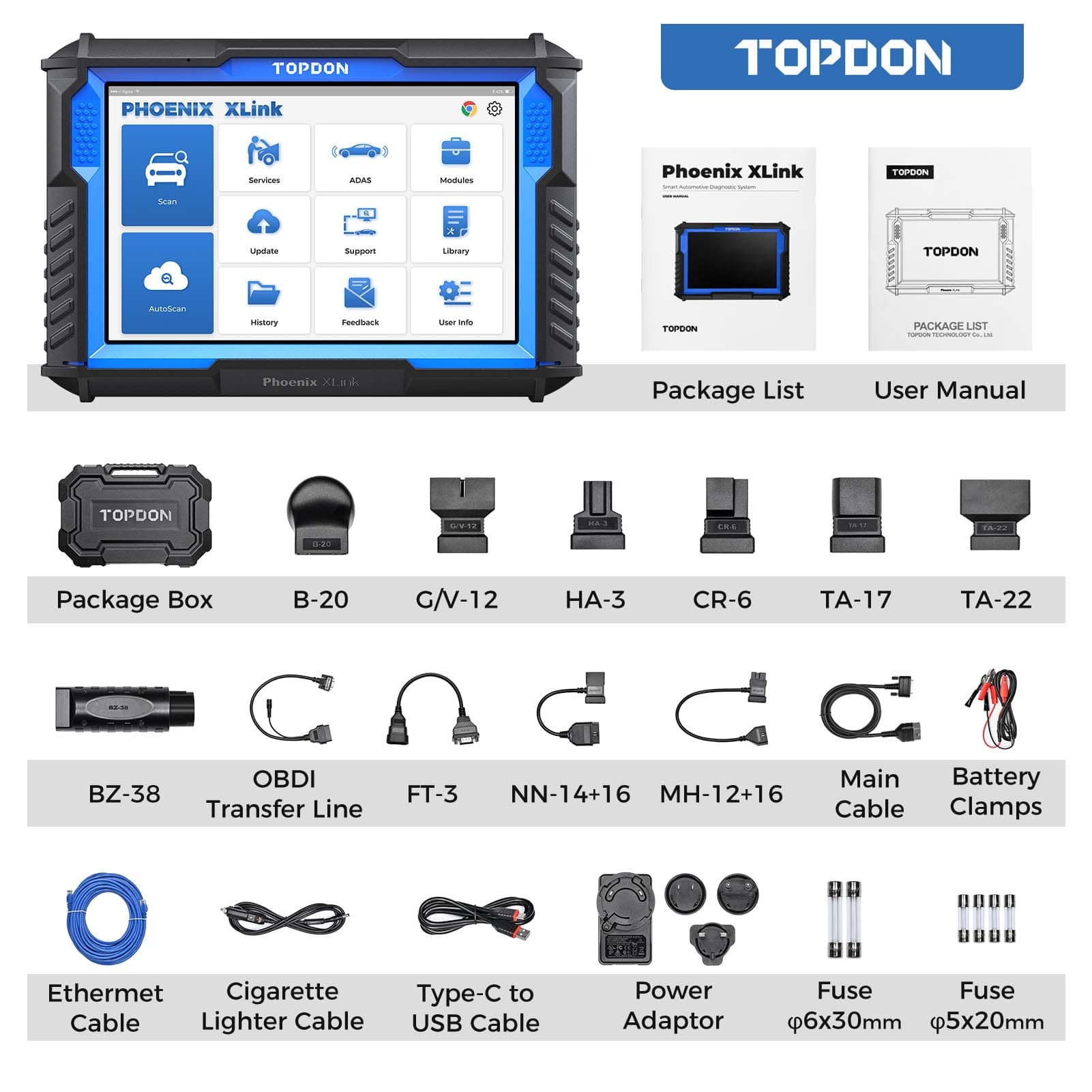 TOPDON PHOENIX XLINK DIAGNOSTIC SCAN TOOL PXXLINK