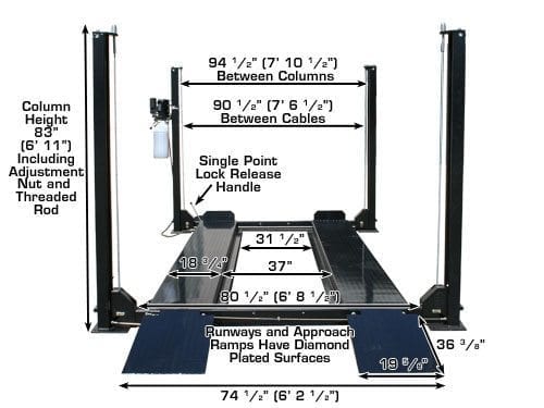 ATLAS Garage PRO8000 8,000 lb 4-Post Lift ATEXH-PRO8000-FPD