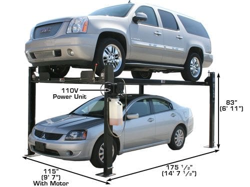 ATLAS PRO8000 4 Post Lift + RJ35 Sliding Jacks Combo ATEXH-PRO8-COMBO-FPD