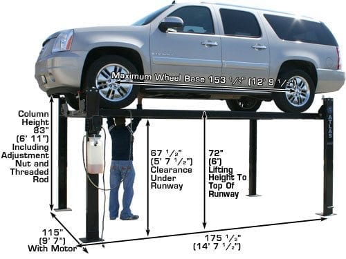 ATLAS Garage PRO8000 8,000 lb 4-Post Lift ATEXH-PRO8000-FPD