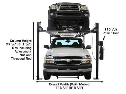 ATLAS Garage PRO8000EXT-L 8,000 lb Extra Tall/Extra Long 4-Post Lift ATEXH-PRO8000EXT-L-FPD