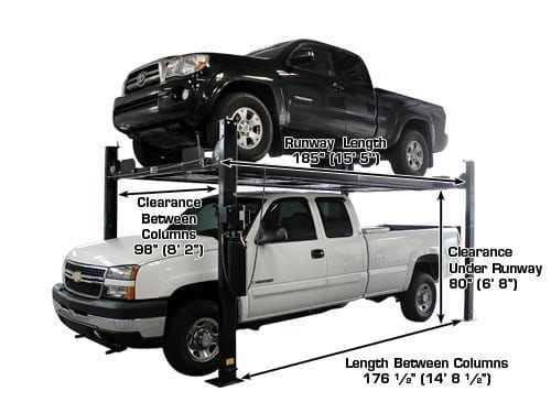 ATLAS Garage PRO8000EXT-L 8,000 lb Extra Tall/Extra Long 4-Post Lift ATEXH-PRO8000EXT-L-FPD