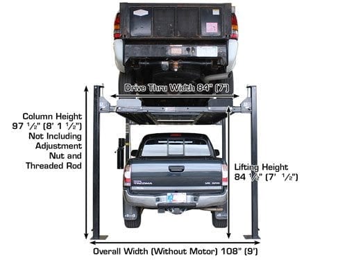 ATLAS Garage PRO8000EXT-L 8,000 lb Extra Tall/Extra Long 4-Post Lift ATEXH-PRO8000EXT-L-FPD