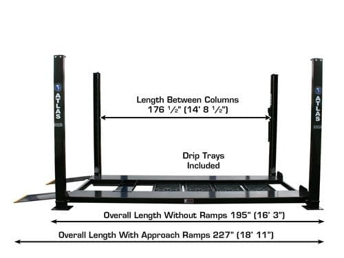 ATLAS Garage PRO8000EXT-L 8,000 lb Extra Tall/Extra Long 4-Post Lift ATEXH-PRO8000EXT-L-FPD