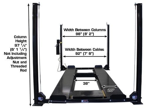 ATLAS PRO8000EXT-L 4 Post Lift + RJ35 Sliding Jacks Combo ATEXH-PRO8EXTL-COMBO-FPD