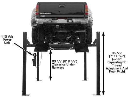 ATLAS PRO9000 4 Post Lift + RJ35 Sliding Jacks Combo ATEXH-PRO9-COMBO1-FPD