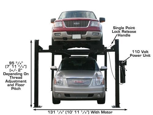 ATLAS PRO9000 4 Post Lift + RJ35 Sliding Jacks Combo ATEXH-PRO9-COMBO1-FPD