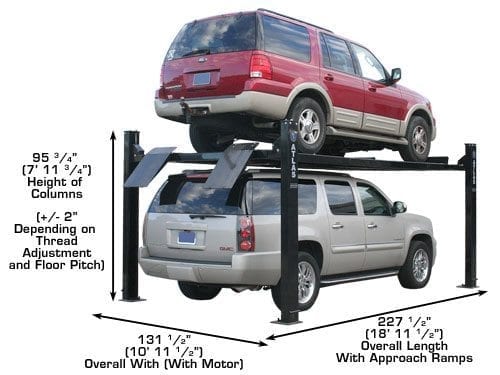 ATLAS PRO9000 4 Post Lift + RJ35 Sliding Jacks Combo ATEXH-PRO9-COMBO1-FPD