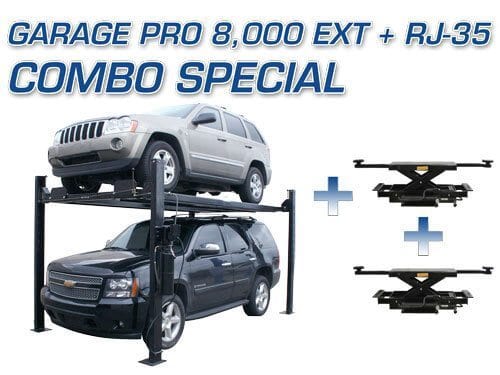 ATLAS PRO8000EXT 4 Post Lift + RJ35 Sliding Jacks Combo ATEXH-PRO8EXT-COMBO-FPD