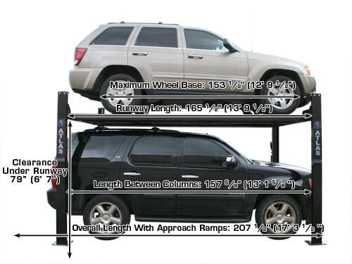 ATLAS Garage PRO8000EXT 8,000 lb Extra Tall 4-Post Lift ATEXH-PRO8000EXT-FPD