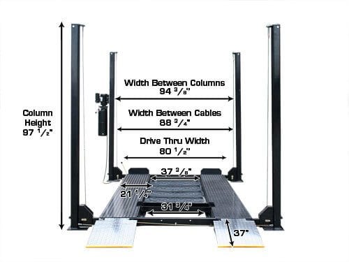 ATLAS PRO8000EXT 4 Post Lift + RJ35 Sliding Jacks Combo ATEXH-PRO8EXT-COMBO-FPD