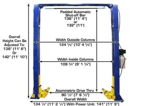 atlas 2 post 9koh dimensions and adjustable height settings