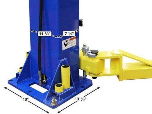 atlas 9koh 2 post lift post and base dimensions 